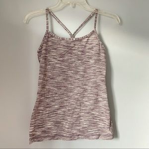Lululemon Power Y Grey Striped Tank